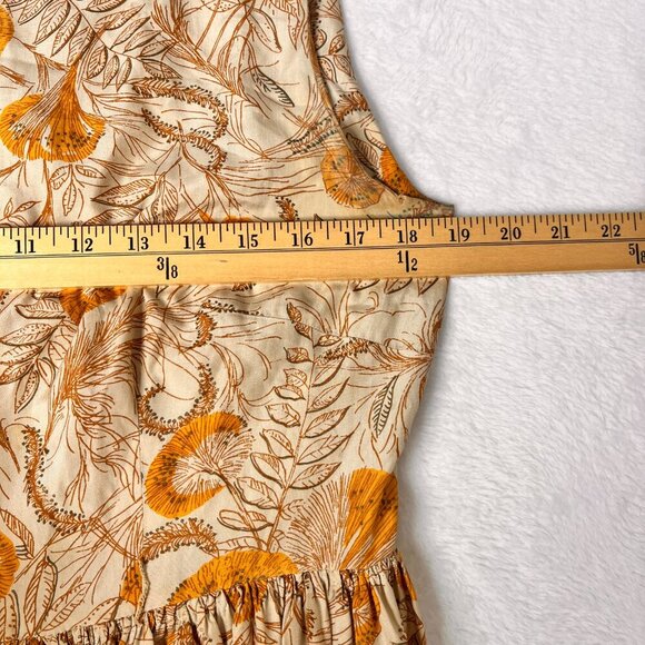 VNTG Handmade Orange Floral 50s Button Full Skirt Handmade No Size HOLES - Picture 8 of 10